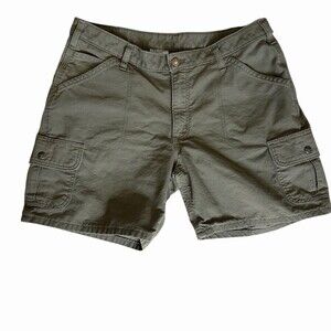 Carhartt Womens Cargo Utility Shorts Size 14 Olive Green Workwear 7 Inseam